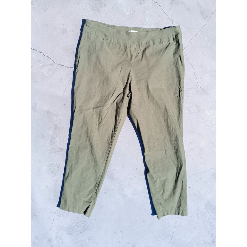 Cato Plus Size 18W Green Pull-On Millennium Pants – Slimming Career Trousers